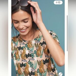 Anthropologie PepaLoves Feline Printed Sweater Tee